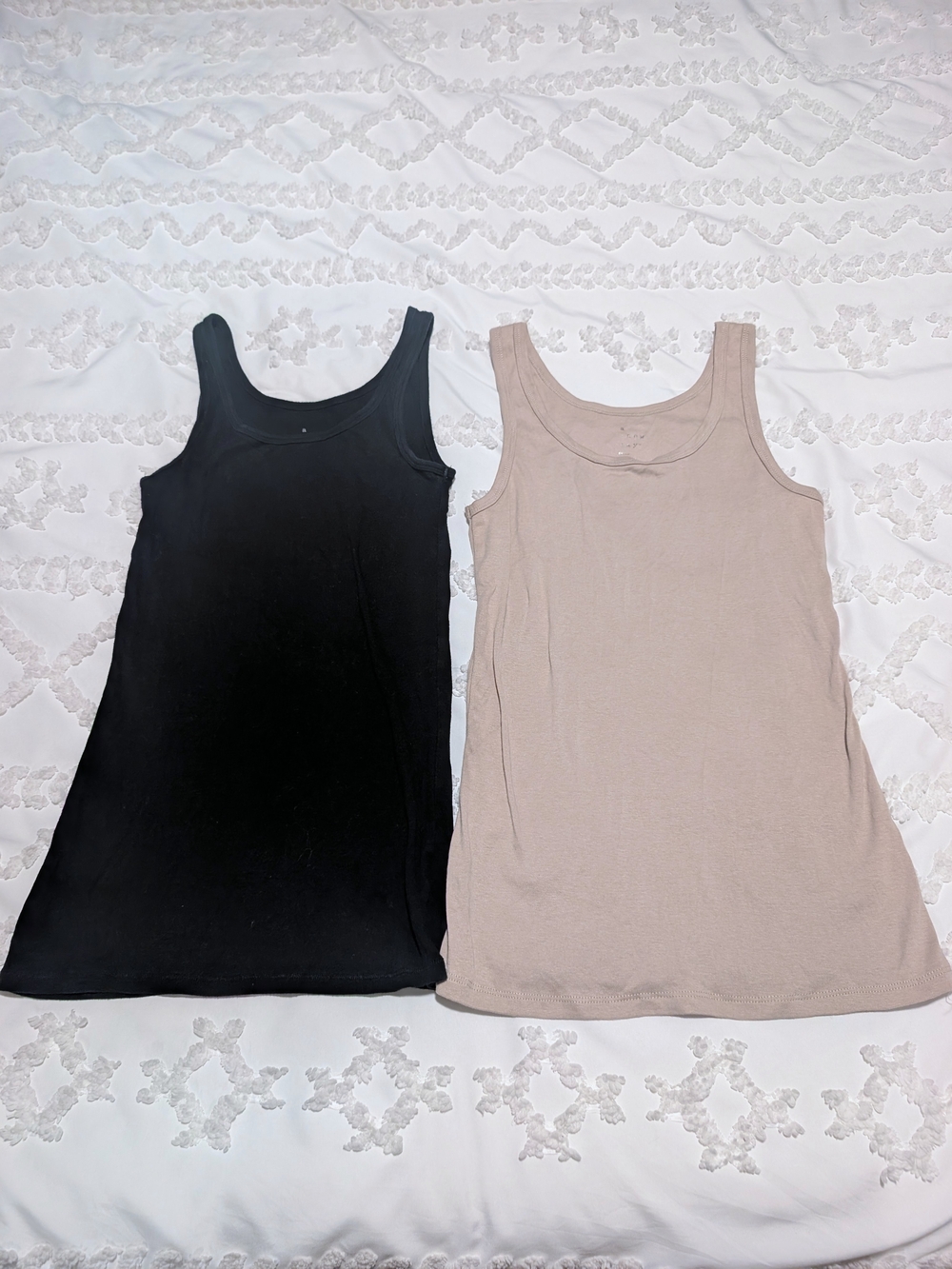 a new day Black and Beige Tank Tops - Scoop Neck Sleeveless Pair